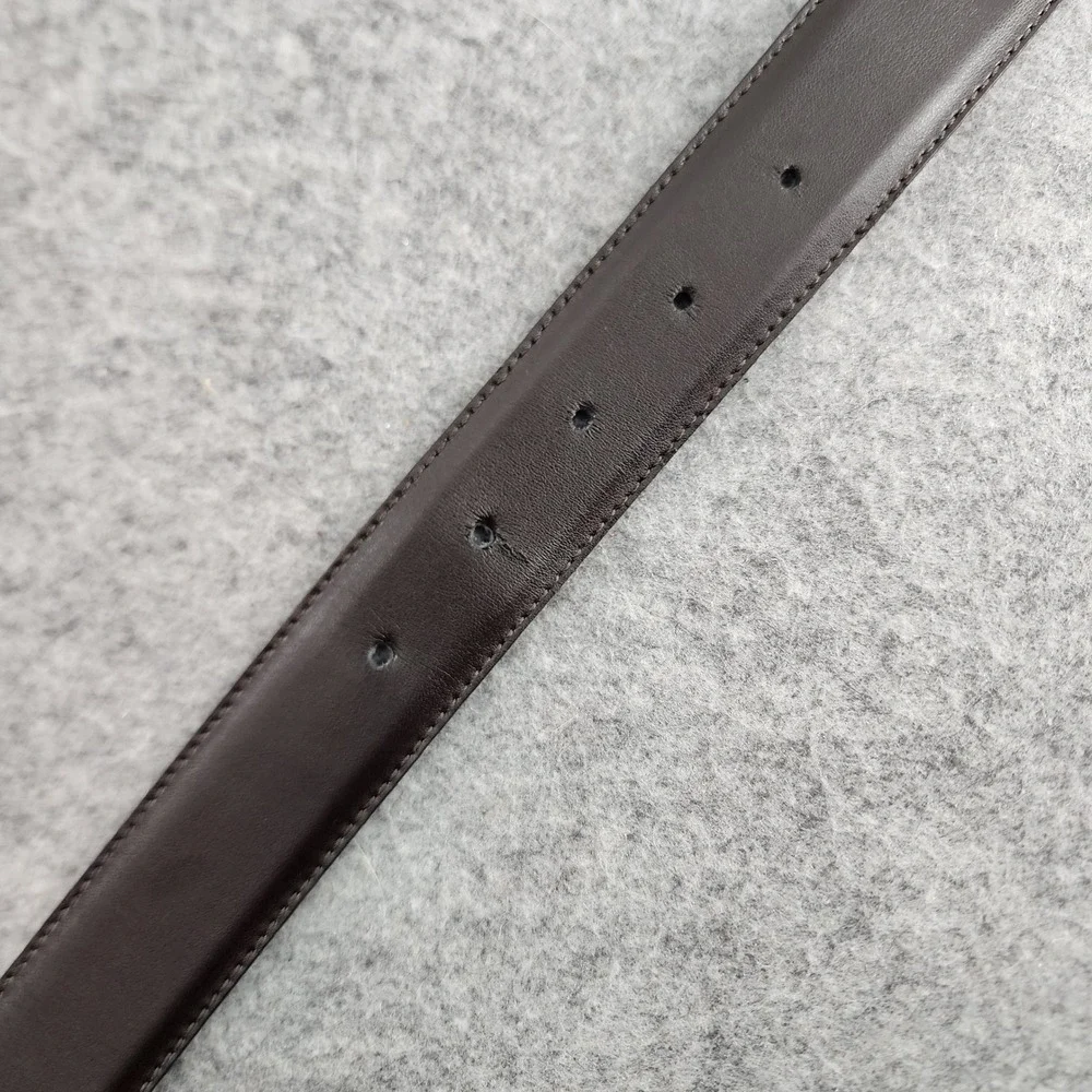 Banana Republic Mens 34 Leather Belt Black Silver Buckle Dress